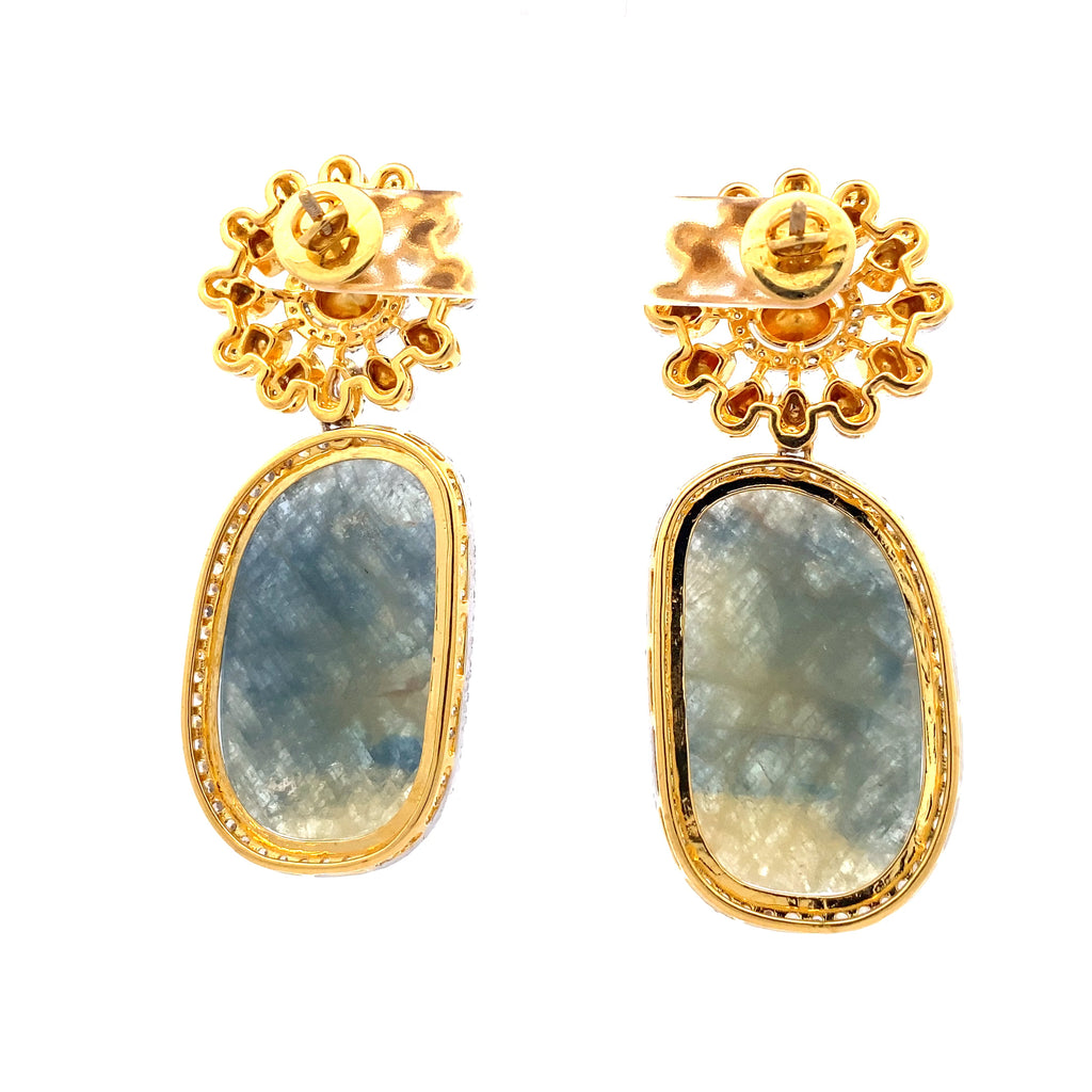 Aqua Marquise Crystal Drop Earrings