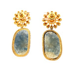 Aqua Marquise Crystal Drop Earrings