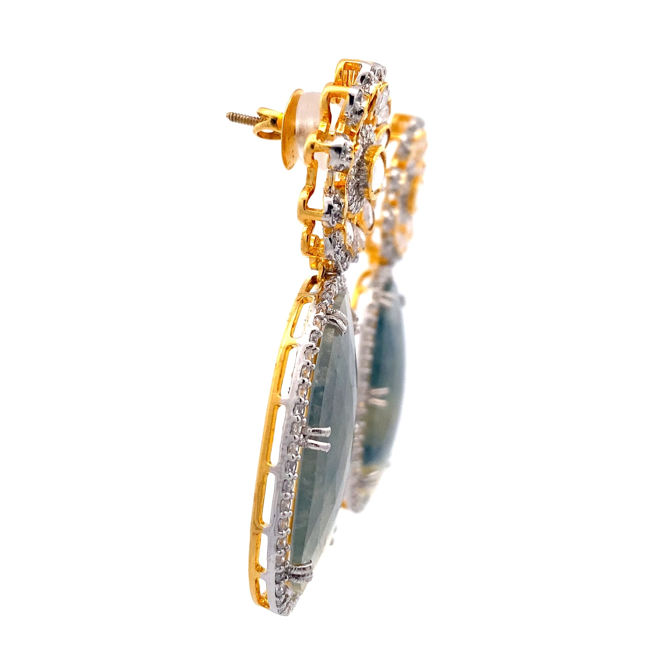 Aqua Marquise Crystal Drop Earrings