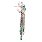 Emerald Baguette Crystal Fringe Earrings