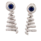 Sapphire Moissanite Spiral Earring