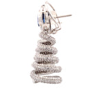 Sapphire Moissanite Spiral Earring