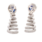 Sapphire Moissanite Spiral Earring
