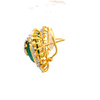 Emerald Moissanite Halo Earring
