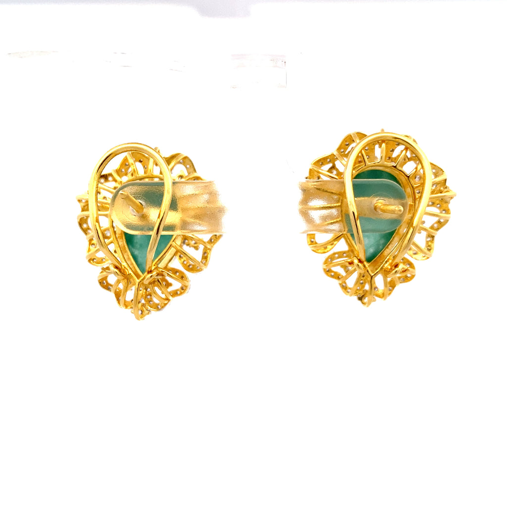 Emerald Moissanite Halo Earring