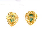 Emerald Moissanite Halo Earring