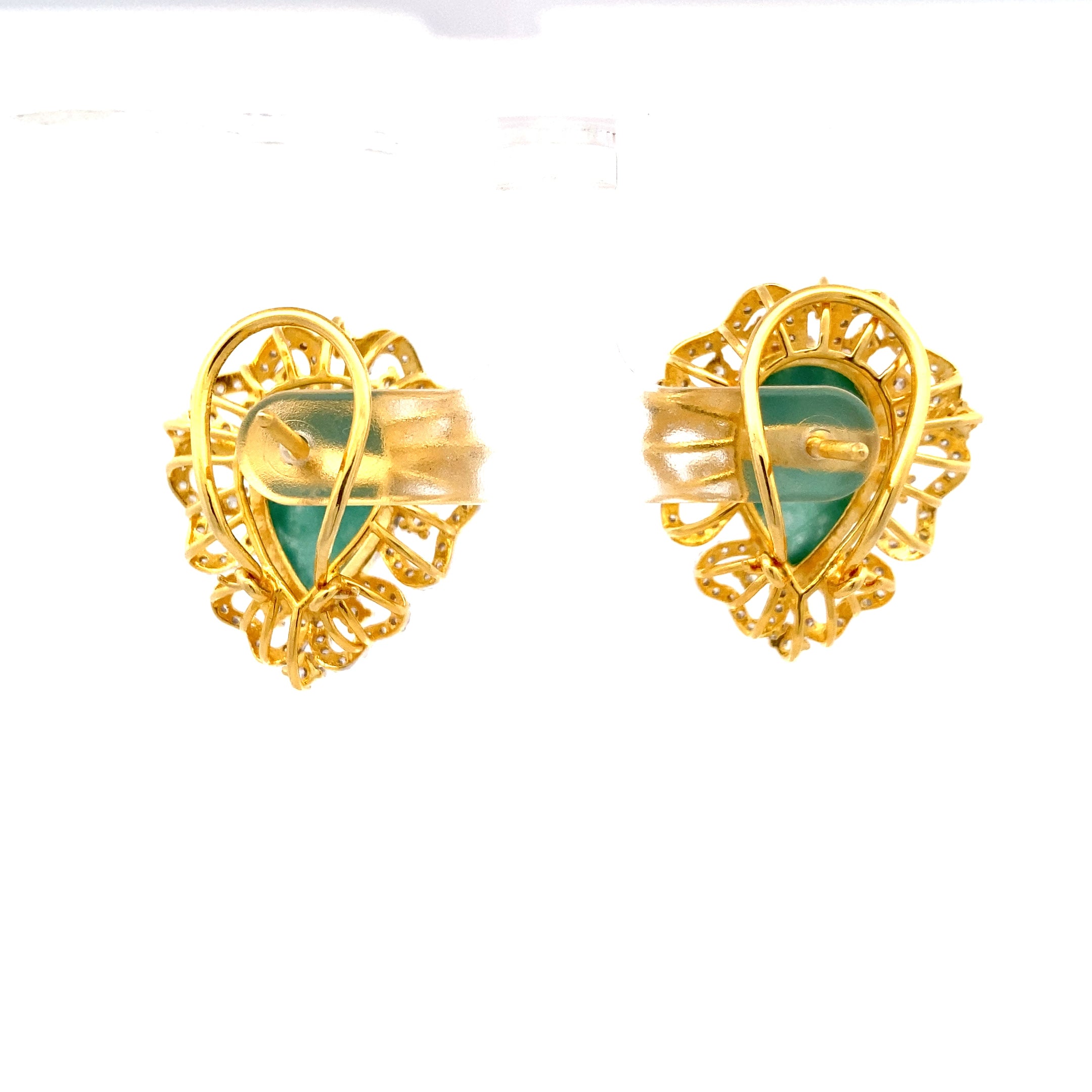Emerald Moissanite Halo Earring
