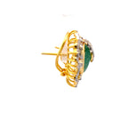 Emerald Moissanite Halo Earring
