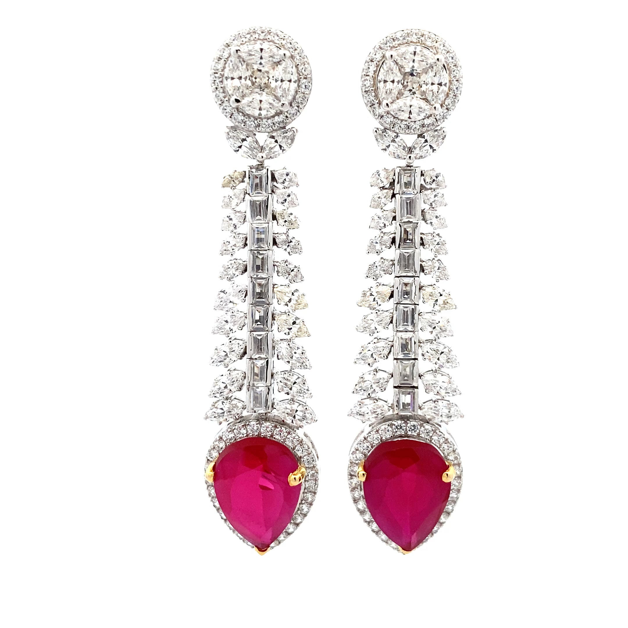 Ruby Moissanite Tennis Earring