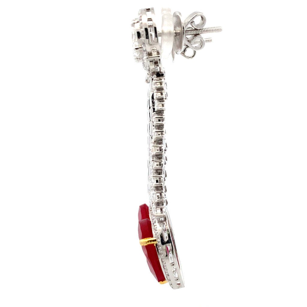 Ruby Moissanite Tennis Earring