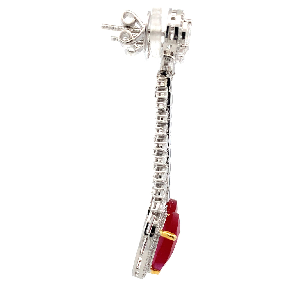 Ruby Moissanite Tennis Earring