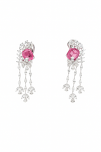 Pink Stone Moissanite Earrings