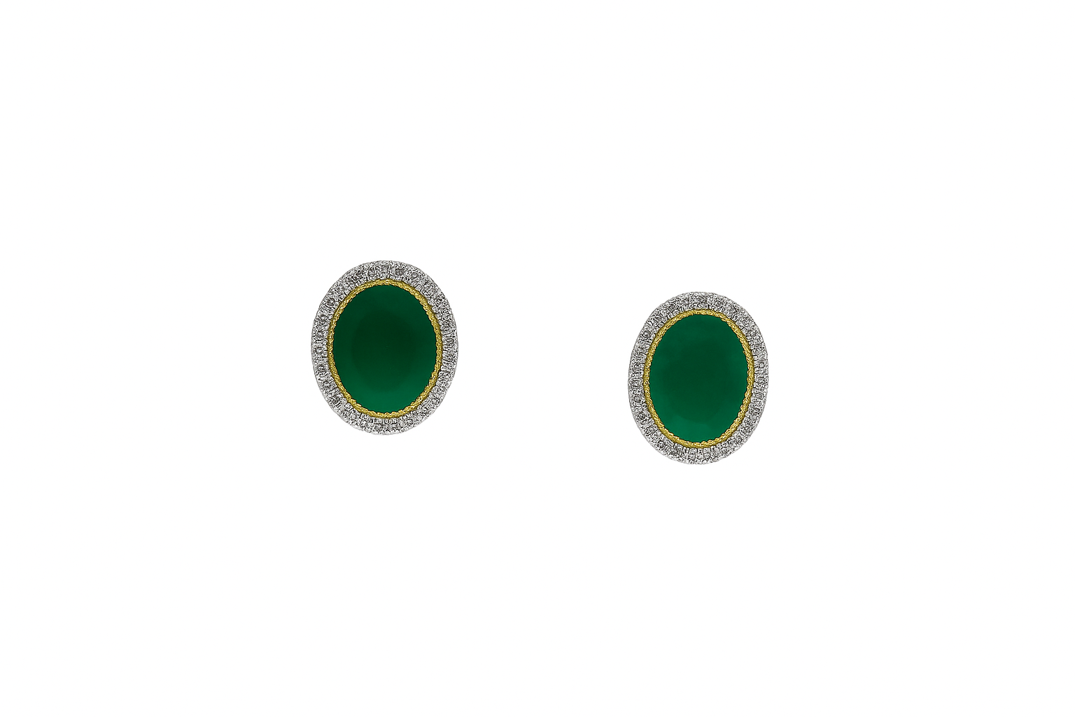 Oval Green Stone Moissanite Studs