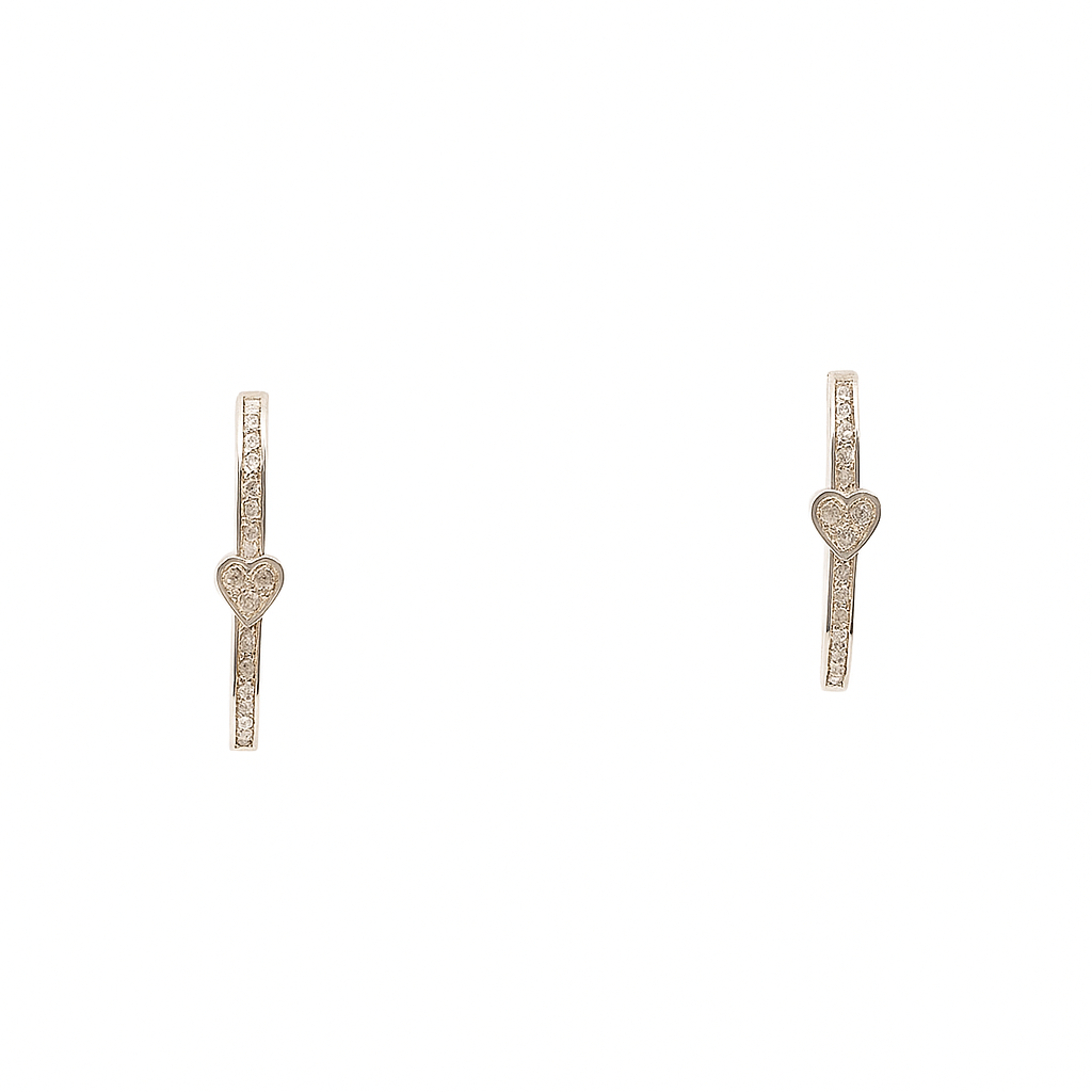 Moissanite Heart Huggie Earrings