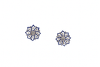 Sapphire Moissanite Floral Studs