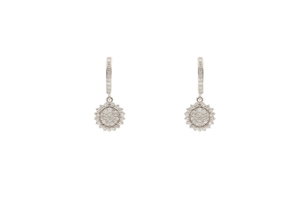 Moissanite Cluster Huggie Earrings
