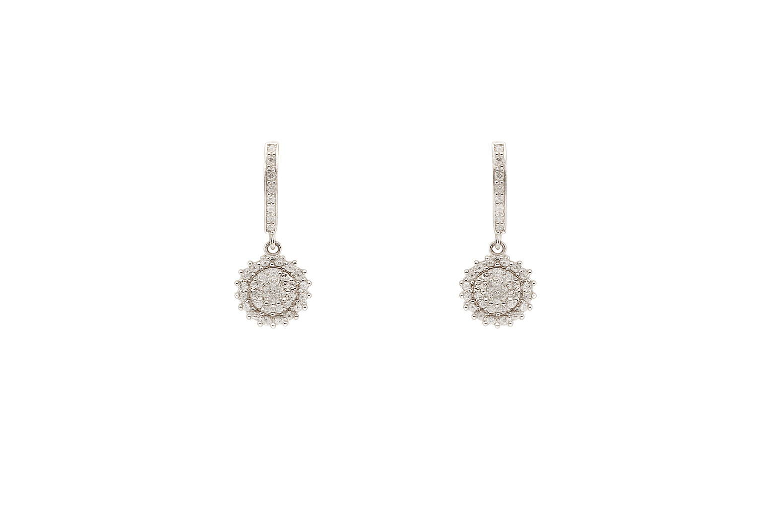 Moissanite Cluster Huggie Earrings