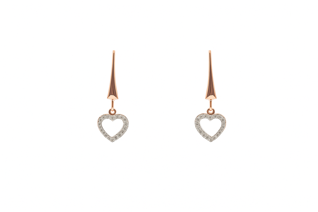Open Heart Drop Earrings
