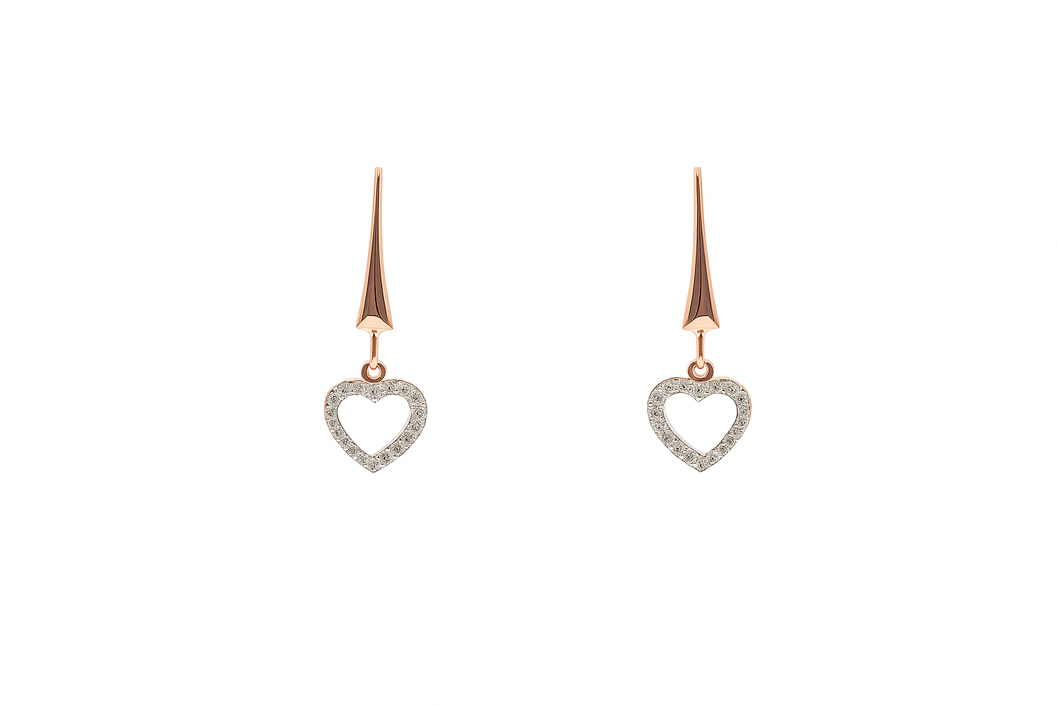 Open Heart Drop Earrings
