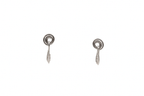 Silver Spiral Leaf Drop Earrings