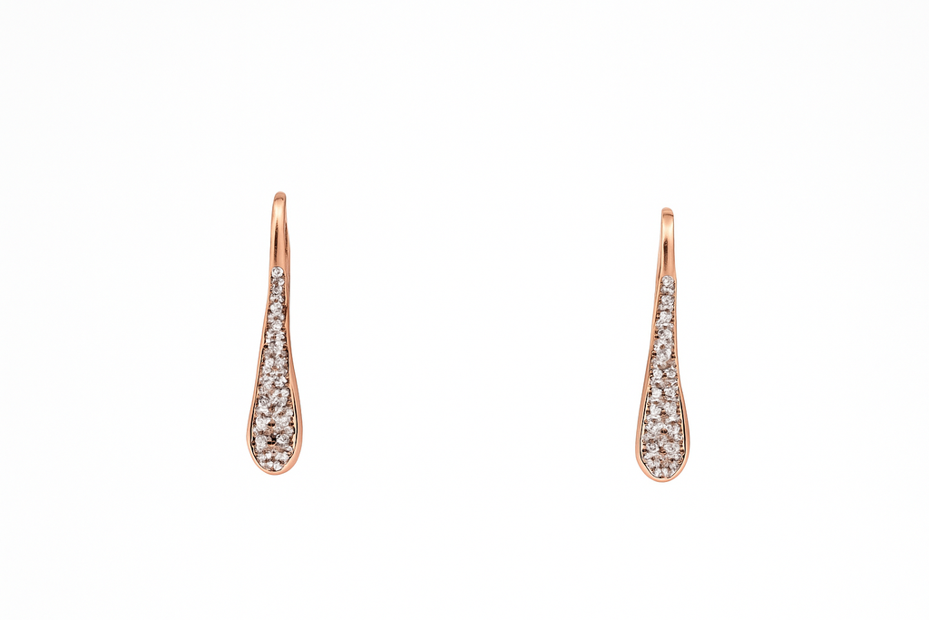 Pavé Teardrop Hoop Earrings
