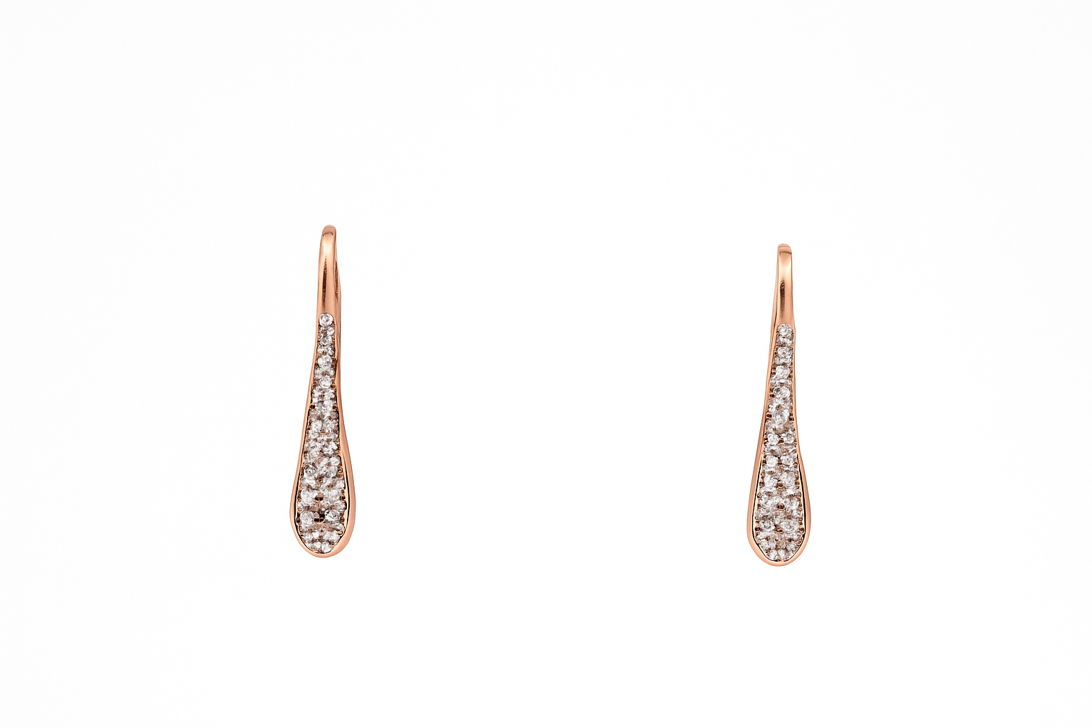 Pavé Teardrop Hoop Earrings