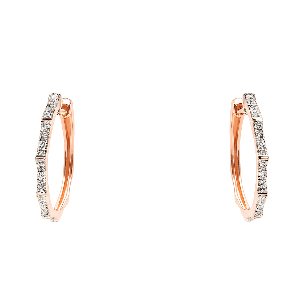 Geometric Moissanite Hoop Earrings