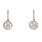 Moissanite Floral Disc Earrings