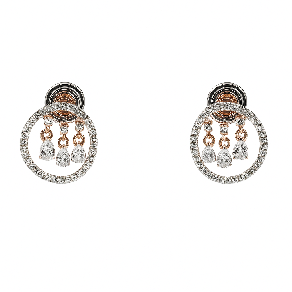 Moissanite Halo Chandelier Studs