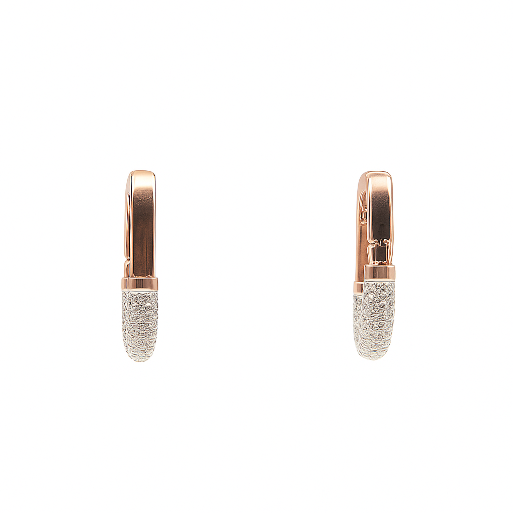 Two-Tone Moissanite Huggie Earrings