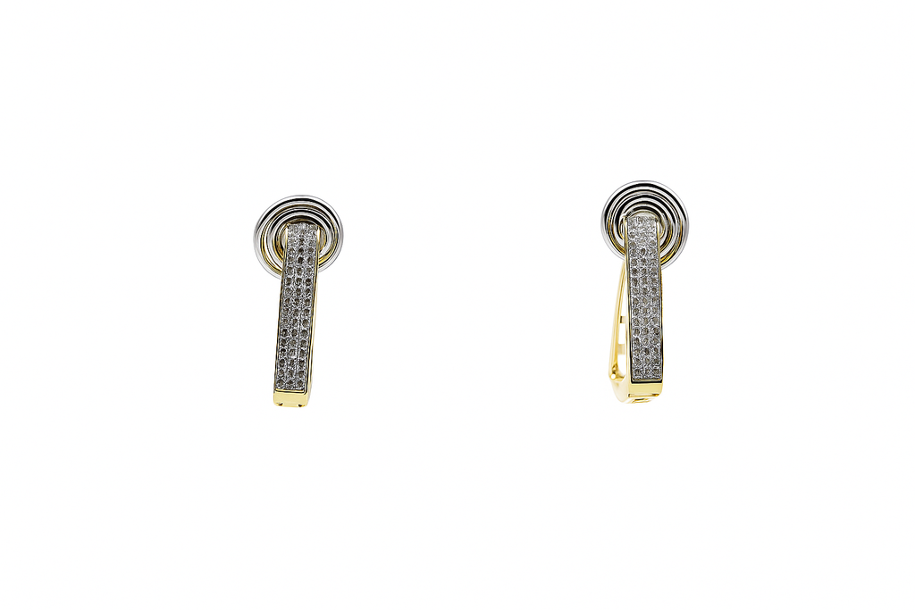 Two-Tone Moissanite Bar Drops
