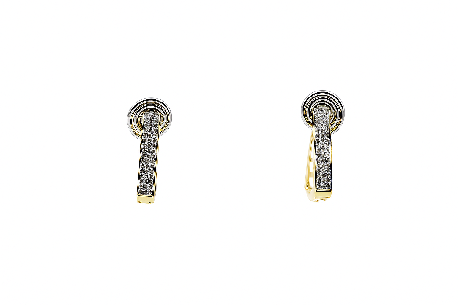 Two-Tone Moissanite Bar Drops