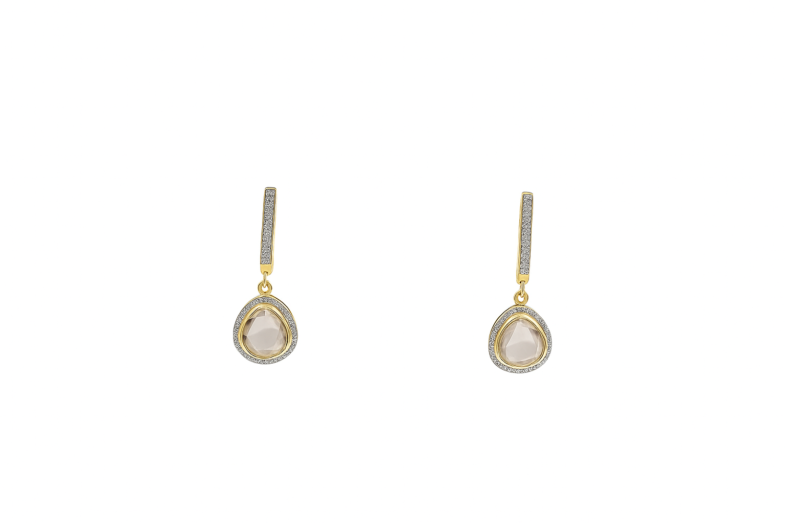 Moissanite Halo Bar Earrings