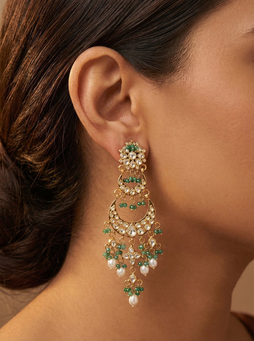Moissanite Emerald Chand Bali
