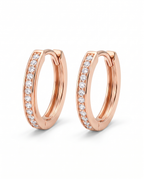Channel Set Rose Gold Huggie Earrings
