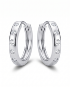 Flush Set Stone Huggie Earrings