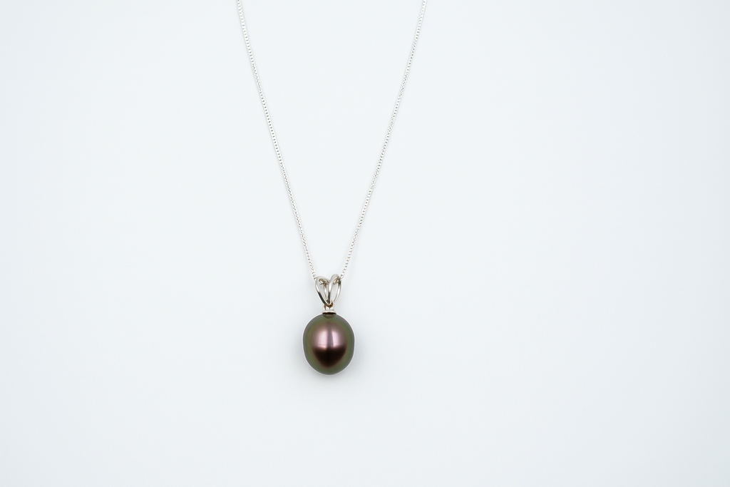 Dark Pearl Drop Necklace