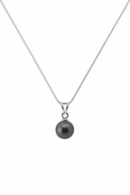 Midnight Pearl Solitaire Necklace