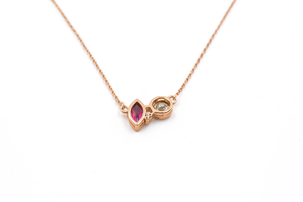Ruby & Crystal Duo Necklace