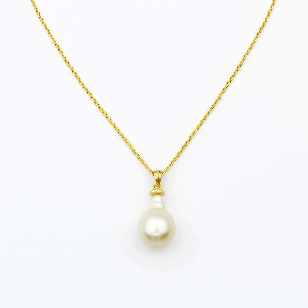 White Pearl Chain Necklace