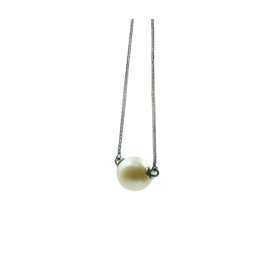 Sliding Pearl Station Necklace