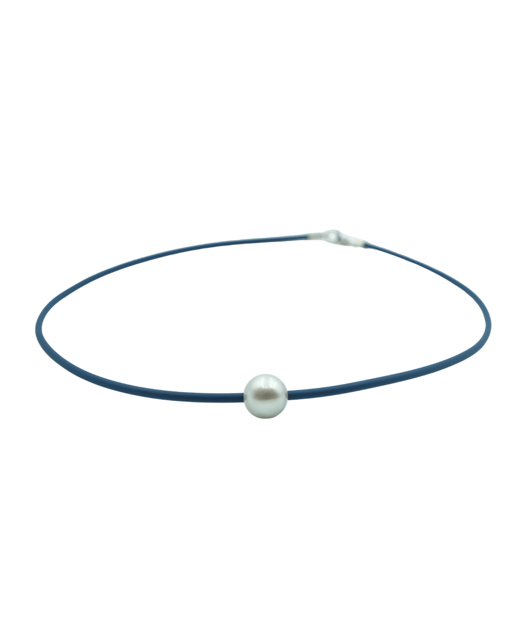 Navy Cord Pearl Choker