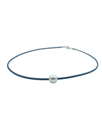 Navy Cord Pearl Choker