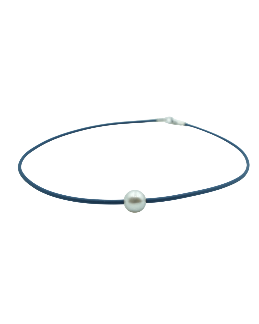 Navy Cord Pearl Choker