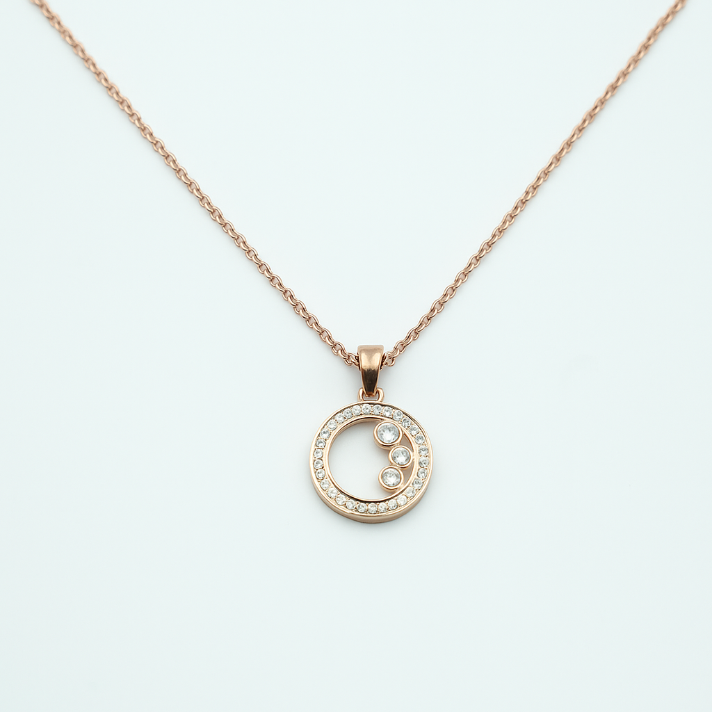 Crystal Bubble Circle Necklace