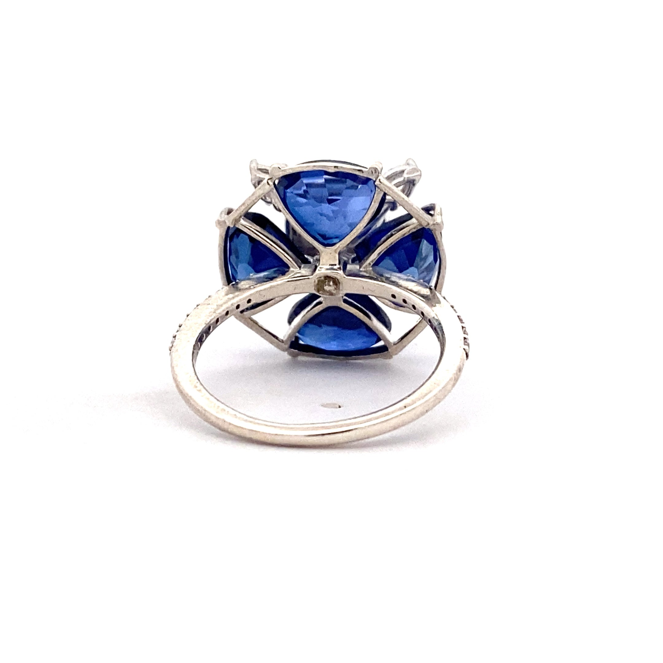 Sapphire Moissanite Cluster Ring
