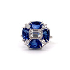 Sapphire Moissanite Cluster Ring