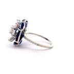 Sapphire Moissanite Cluster Ring