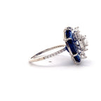 Sapphire Moissanite Cluster Ring