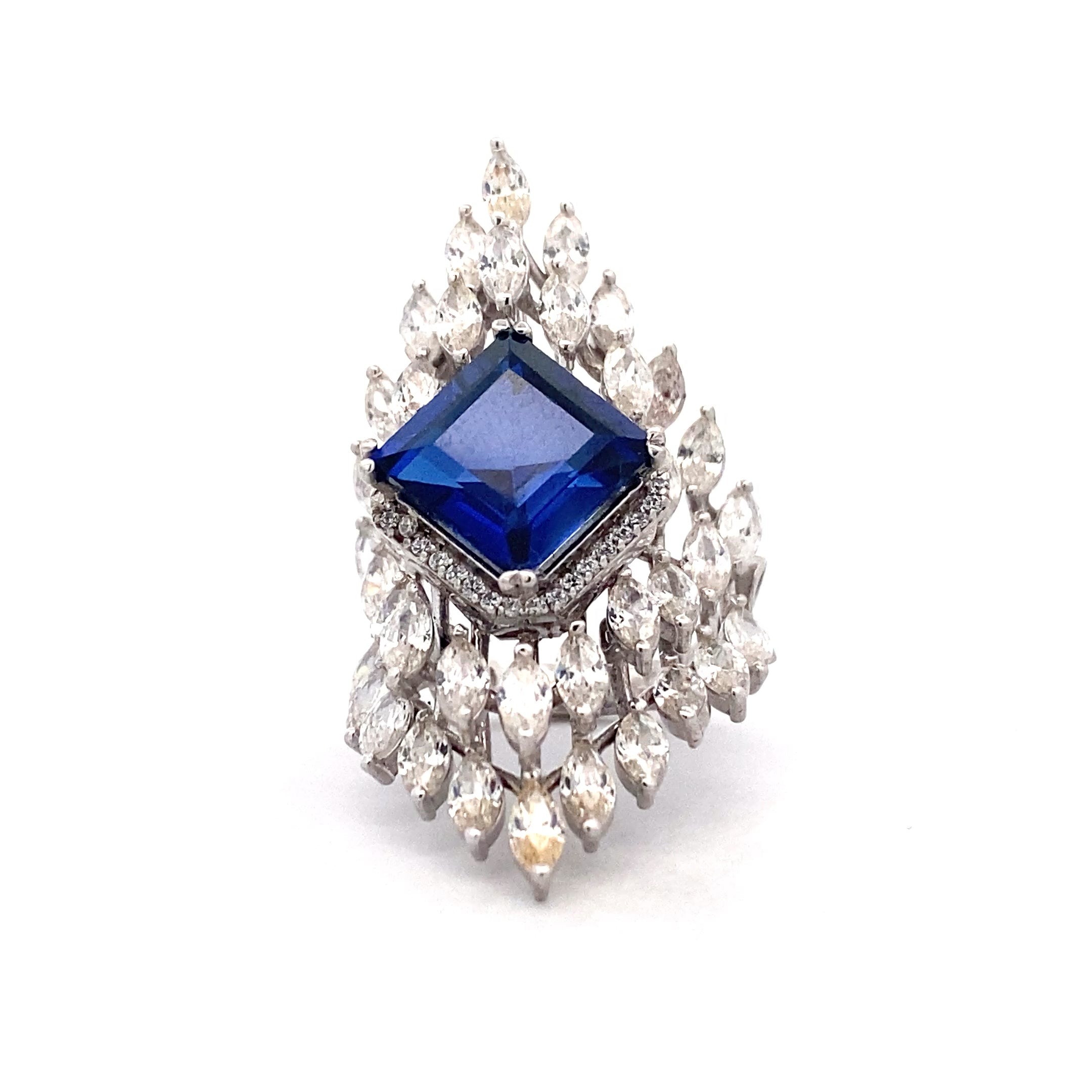 Sapphire Crown Cocktail Ring